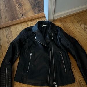 Topshop Black Leather Moto Jacket